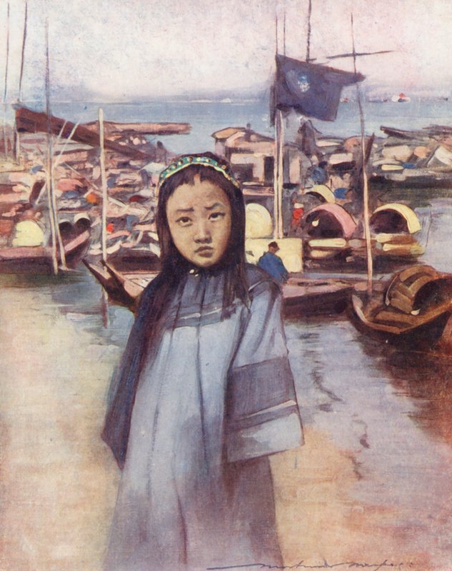 A világ gyermekei: A Bargee Girl (színes litográfia) alkotó: Mortimer Ludington Menpes