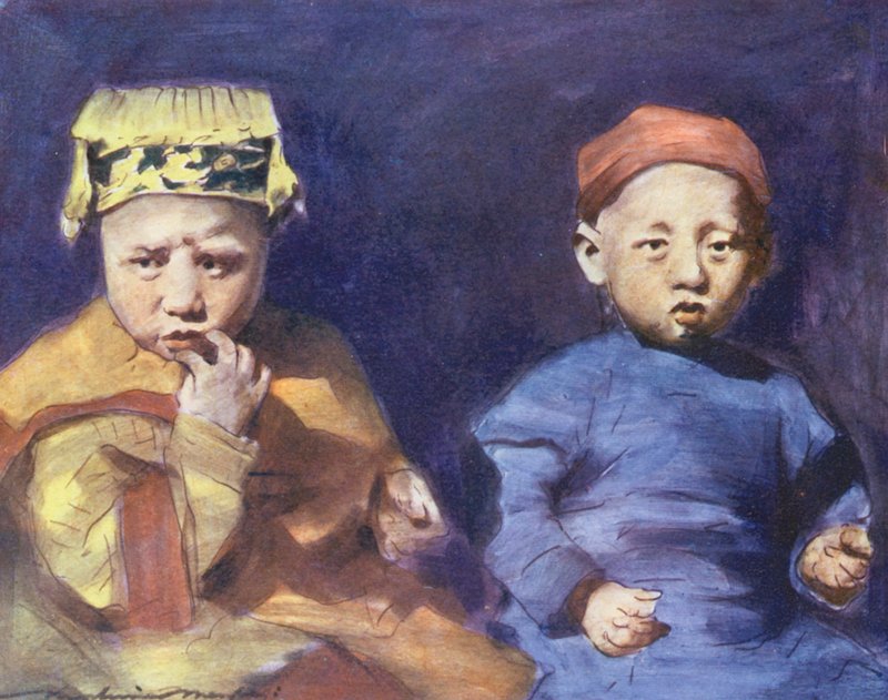 A világ gyermekei: Kínai, Az égi ikrek (színes litográfia) alkotó: Mortimer Ludington Menpes