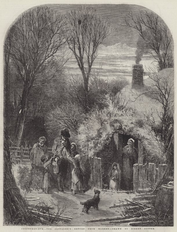 Karácsony-este, a házigazda hazatér a piacról alkotó: Myles Birket Foster