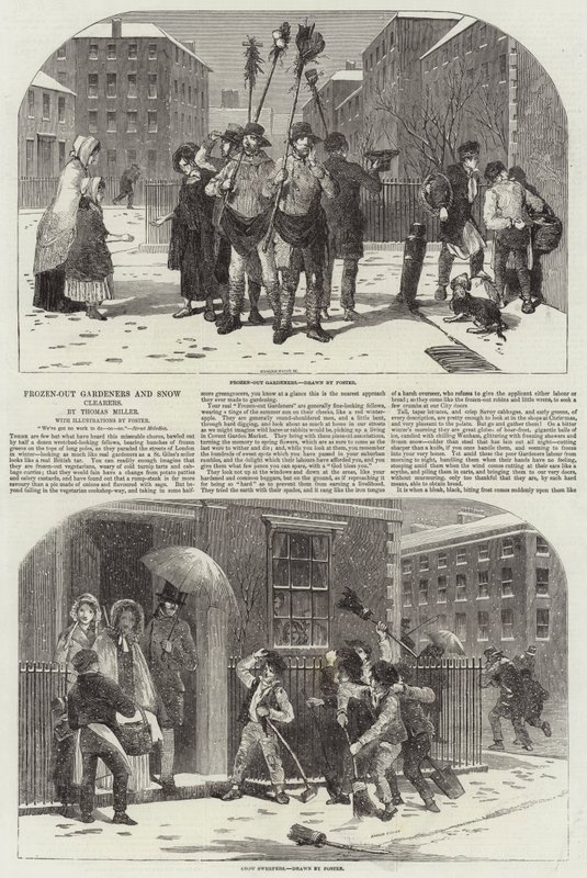 Kifagyott kertészek és hóeltakarítók alkotó: Myles Birket Foster