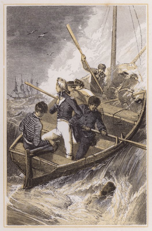 Nelson vihar közben felszállt a hajójára (színes gravírozás) alkotó: Myles Birket (after) Foster