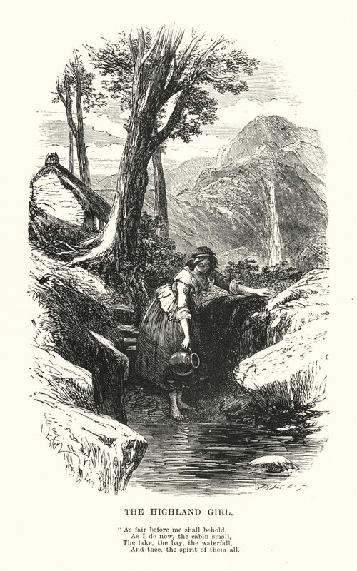William Wordsworth: A felvidéki lány (metszet) alkotó: Myles Birket (after) Foster