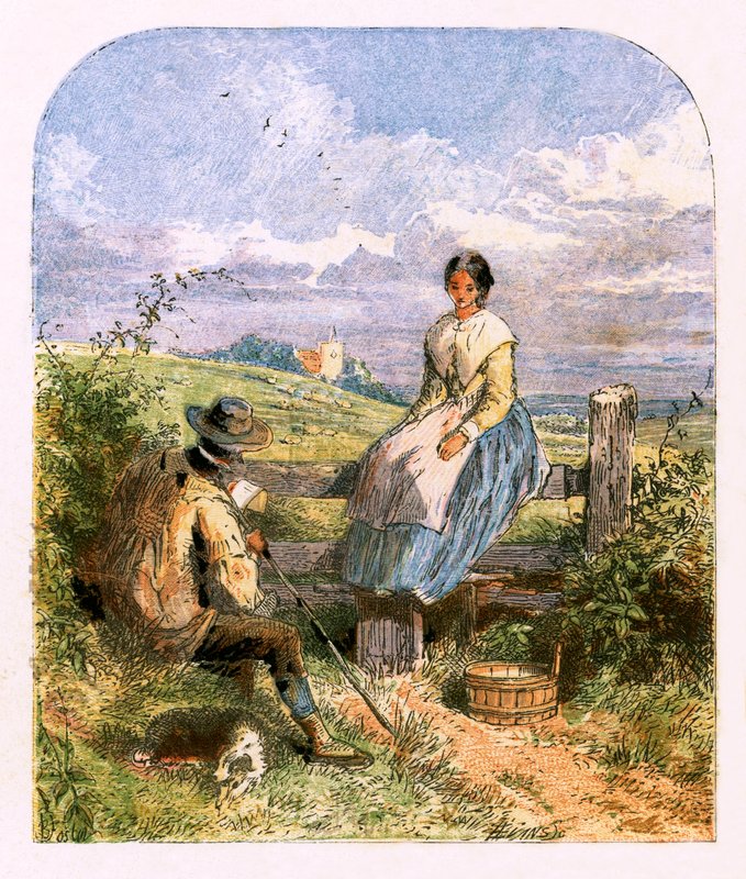 Illusztráció a "The Deserted Village"-hez alkotó: Myles Birket Foster