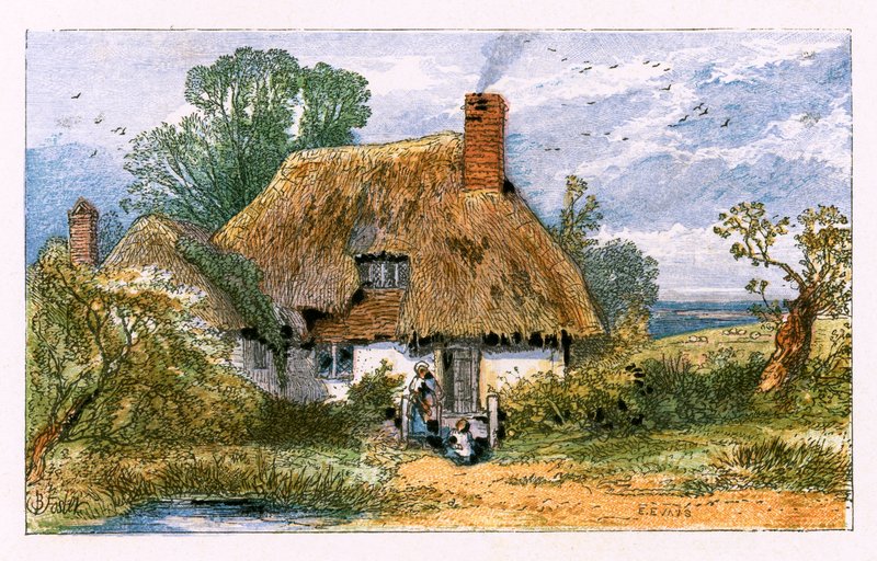 Illusztráció a "The Deserted Village"-hez alkotó: Myles Birket Foster