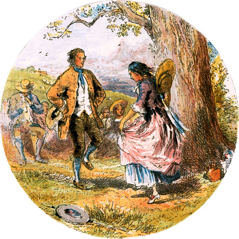 Illusztráció a "The Deserted Village"-hez alkotó: Myles Birket Foster