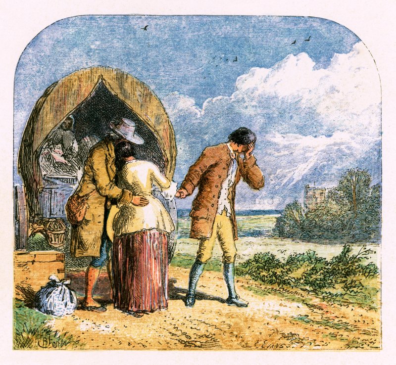 Illusztráció a "The Deserted Village"-hez alkotó: Myles Birket Foster