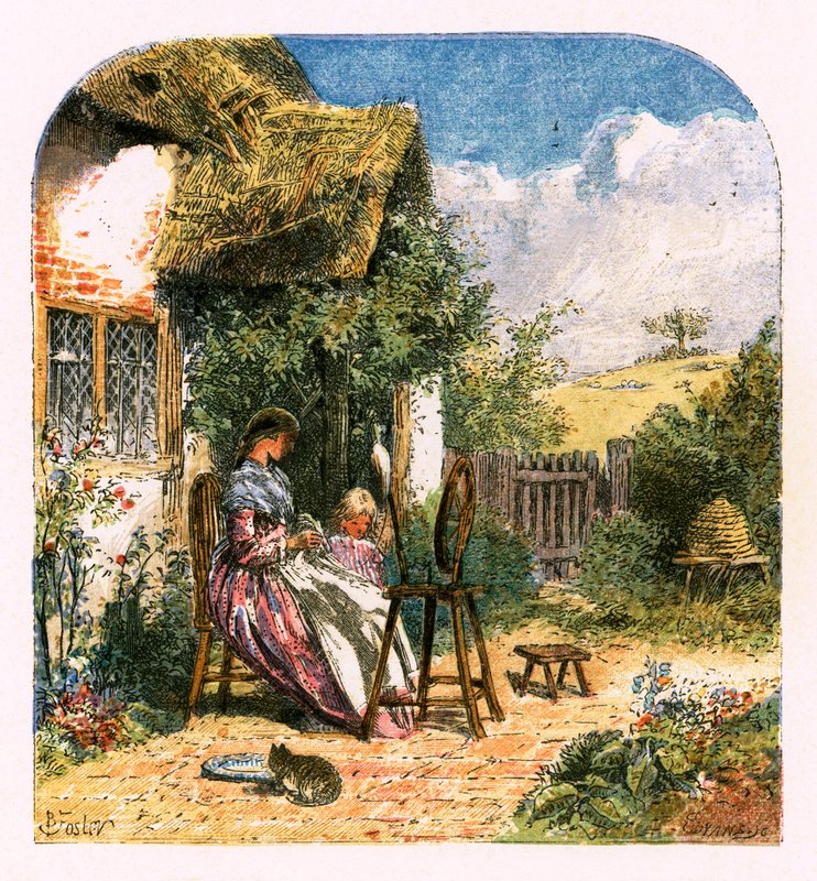Illusztráció a "The Deserted Village"-hez alkotó: Myles Birket Foster