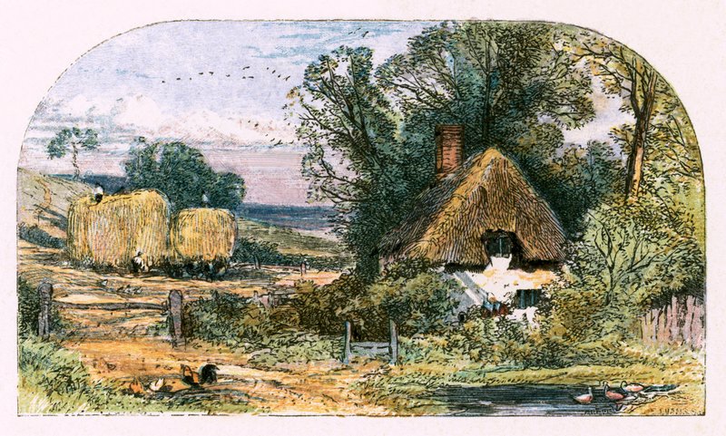 Illusztráció a "The Deserted Village"-hez alkotó: Myles Birket Foster
