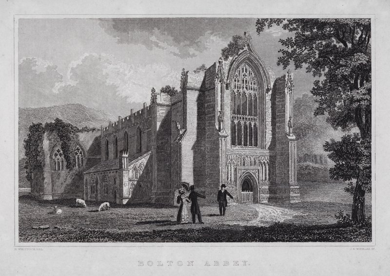 Bolton Abbey (metszet) alkotó: Nathaniel (after) Whittock