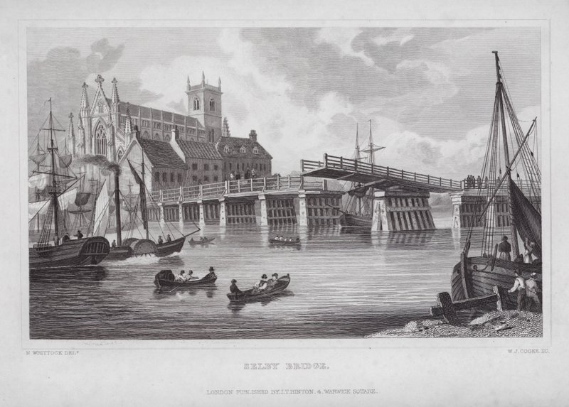 Selby Bridge (metszet) alkotó: Nathaniel (after) Whittock