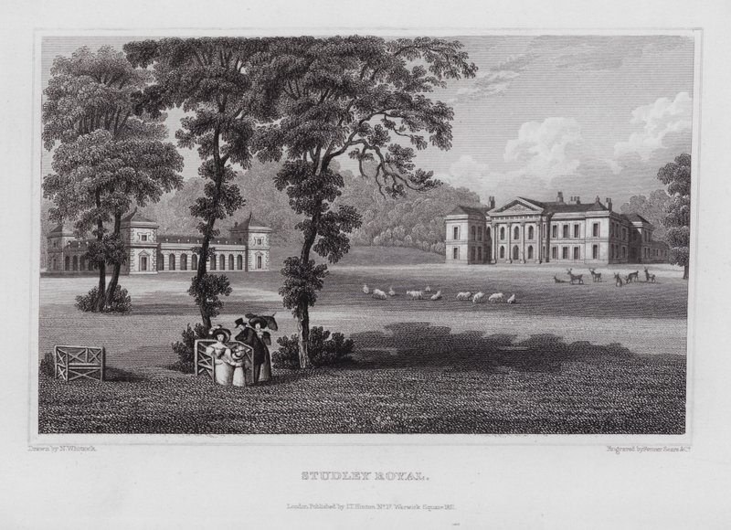 Studley Royal (metszet) alkotó: Nathaniel (after) Whittock