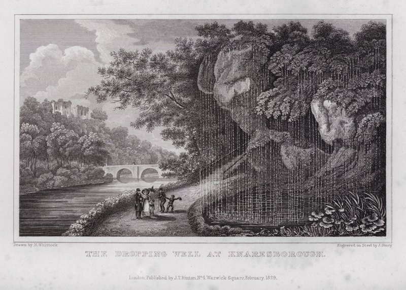 A Knaresborough-i ejtőkút (metszet) alkotó: Nathaniel (after) Whittock