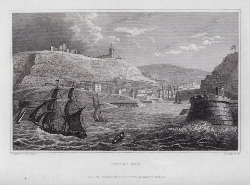 Whitby Bay (metszet) alkotó: Nathaniel (after) Whittock