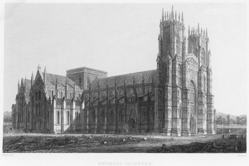 Beverley Minster (metszet) alkotó: Nathaniel Whittock