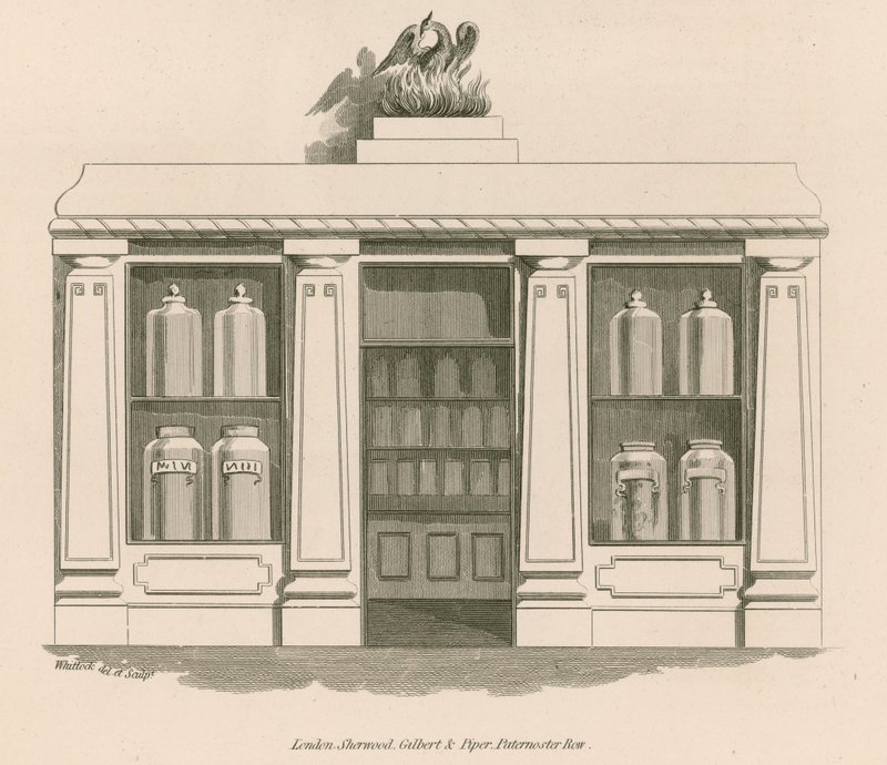 Gyógyszertár, Great Russell Street, Bloomsbury alkotó: Nathaniel Whittock