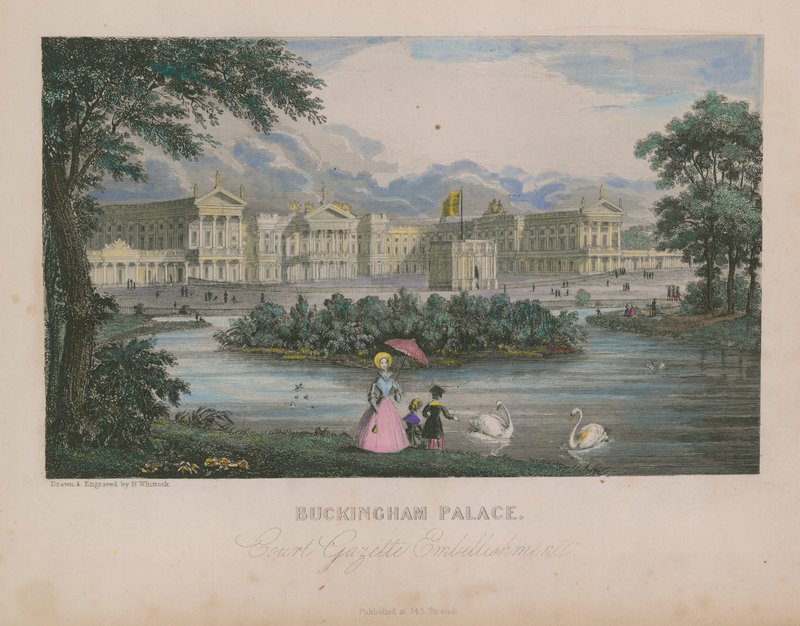 A Buckingham-palota általános nézete alkotó: Nathaniel Whittock