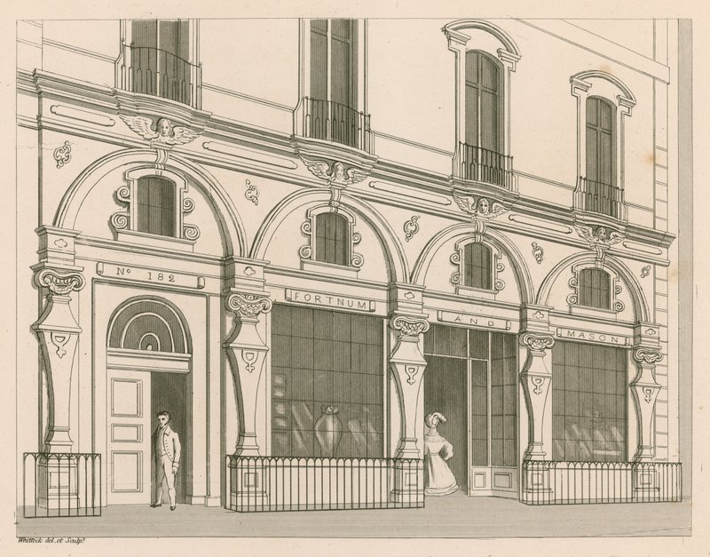 A Fortnum és a Mason boltja, No 182 Piccadilly, London alkotó: Nathaniel Whittock