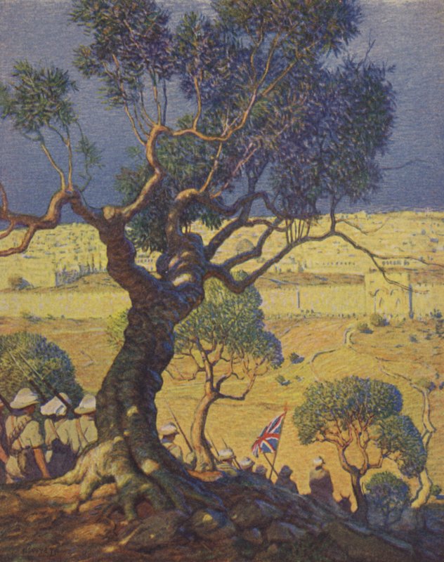 Angol csapatok ereszkednek le az Olajfák hegyéről alkotó: Newell Convers Wyeth