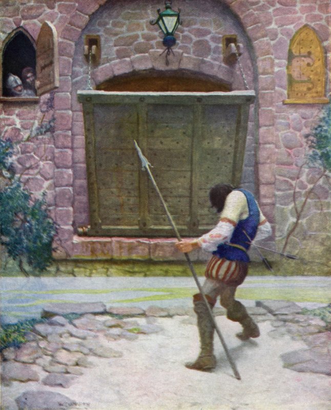 Illusztráció a Fekete nyílhoz, Robert Louis Stevenson alkotó: Newell Convers Wyeth