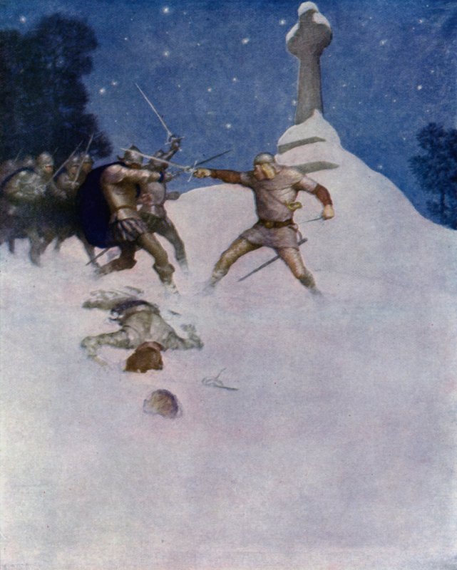 Illusztráció a Fekete nyílhoz, Robert Louis Stevenson alkotó: Newell Convers Wyeth