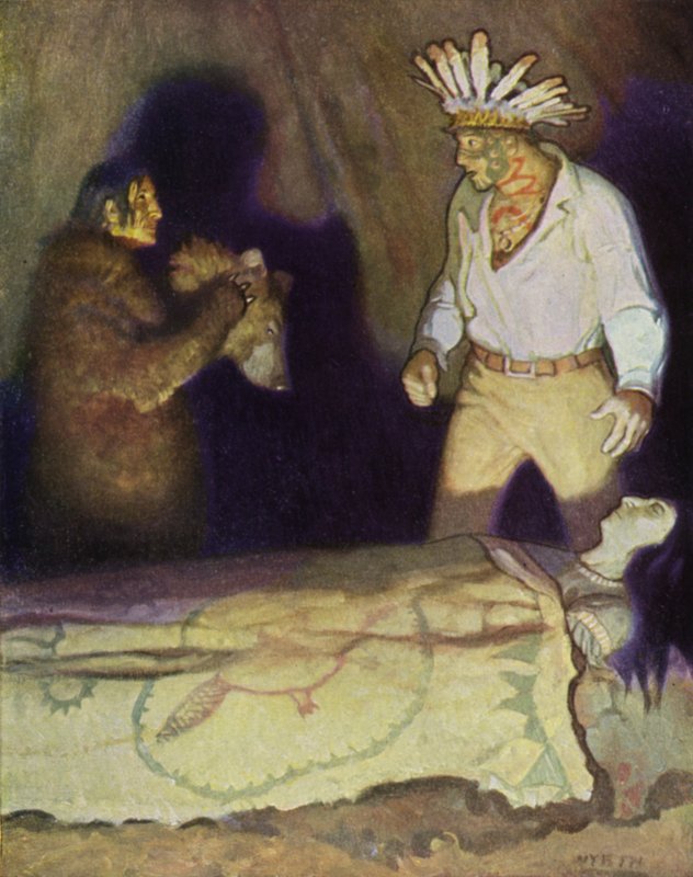 Illusztráció Az utolsó mohikánhoz alkotó: Newell Convers Wyeth