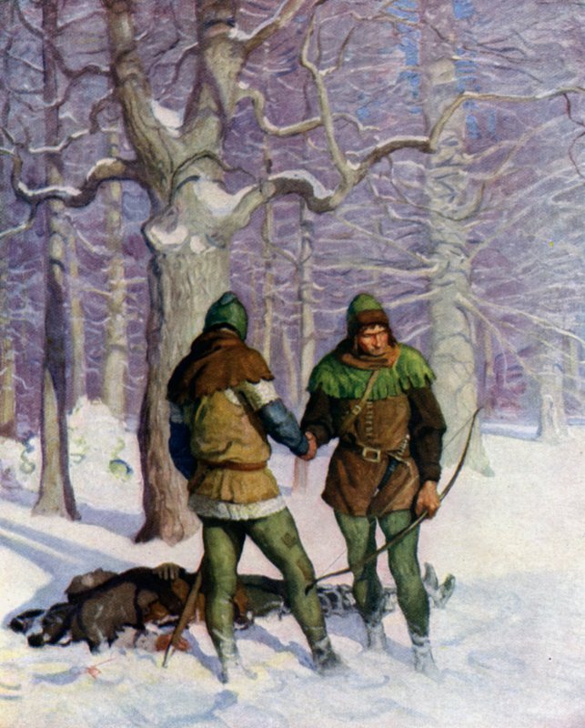Illusztráció a Fekete nyílhoz, Robert Louis Stevenson alkotó: Newell Convers Wyeth