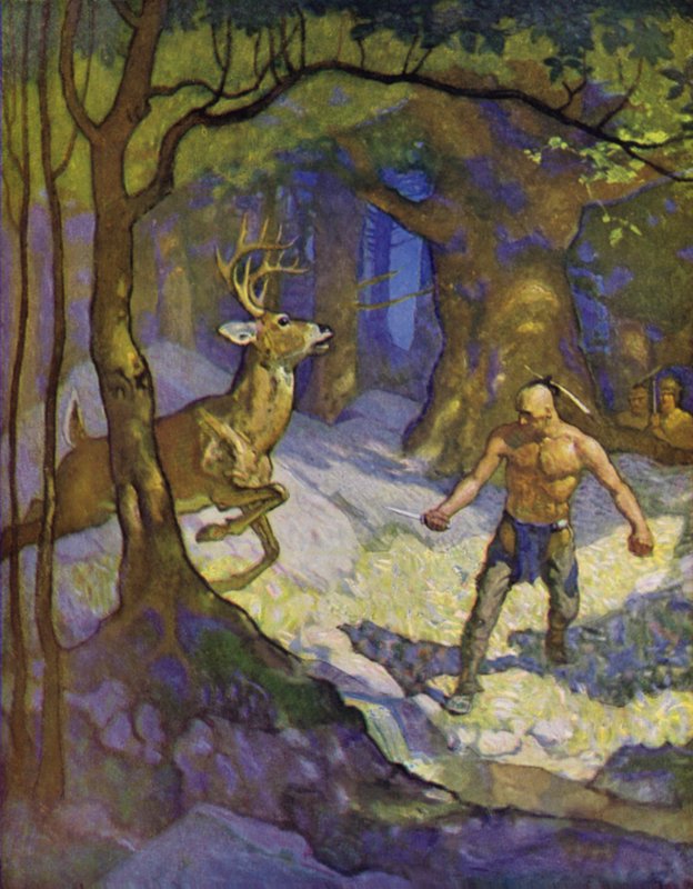 Illusztráció Az utolsó mohikánhoz alkotó: Newell Convers Wyeth