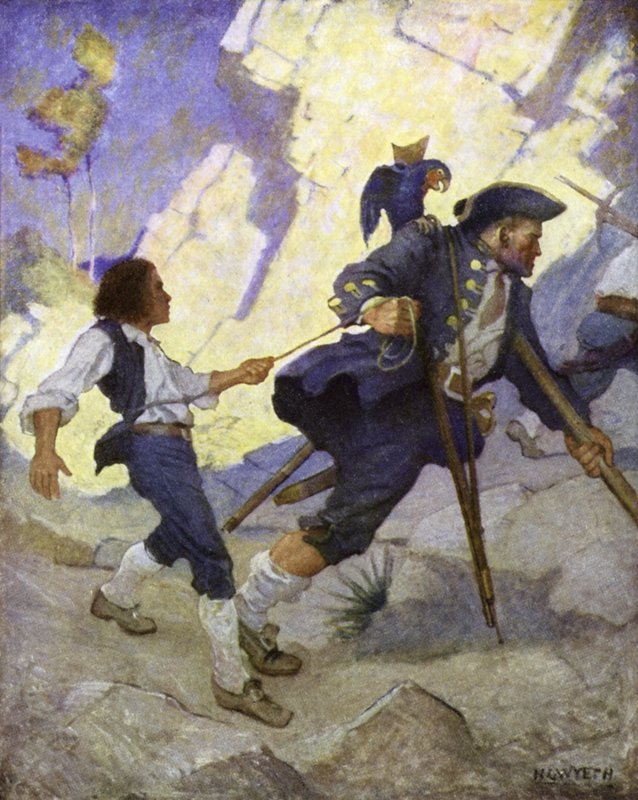 A Treasure Island illusztrációja alkotó: Newell Convers Wyeth