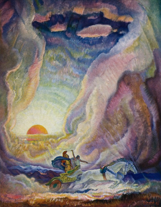 Odüsszeia: Telemachus Nestor szekerén alkotó: Newell Convers Wyeth
