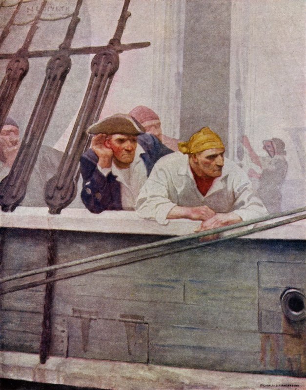Illusztráció: Robert Louis Stevenson Elrabolva (színes litó) alkotó: Newell Convers (after) Wyeth