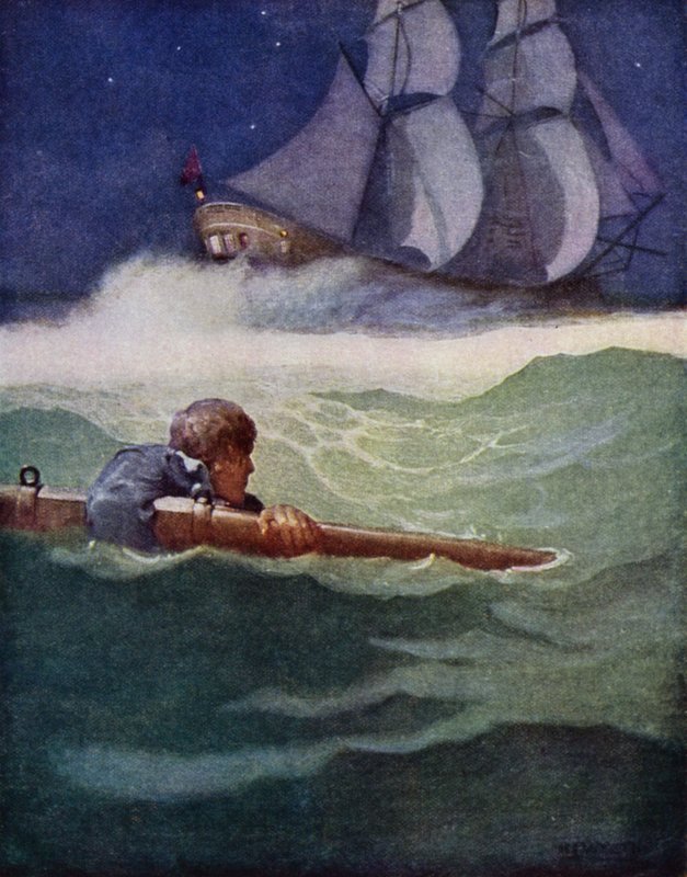 Illusztráció: Robert Louis Stevenson Elrabolva (színes litó) alkotó: Newell Convers (after) Wyeth