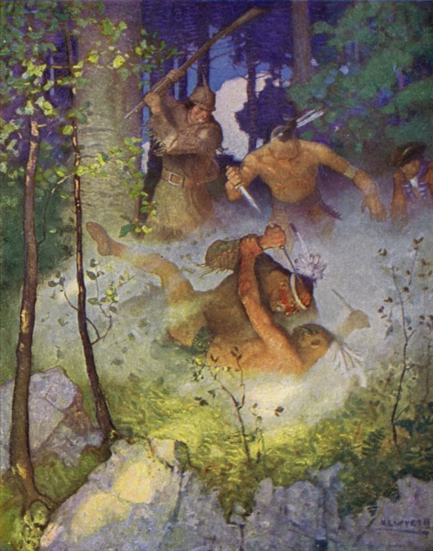Illusztráció Az utolsó mohikánhoz (színes litó) alkotó: Newell Convers (after) Wyeth