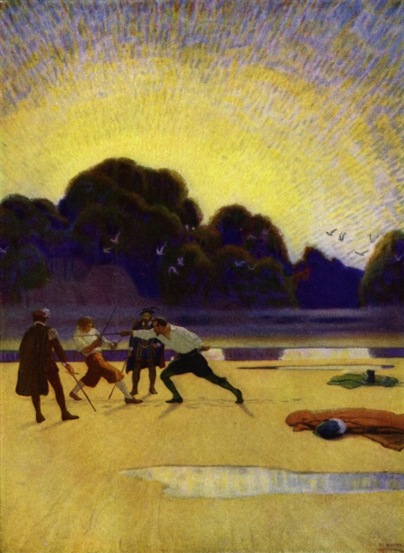 Illusztráció a Westward Ho! szerző: Charles Kingsley (színes litó) alkotó: Newell Convers (after) Wyeth