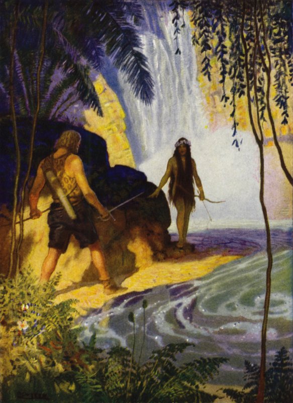Illusztráció a Westward Ho! szerző: Charles Kingsley (színes litó) alkotó: Newell Convers (after) Wyeth