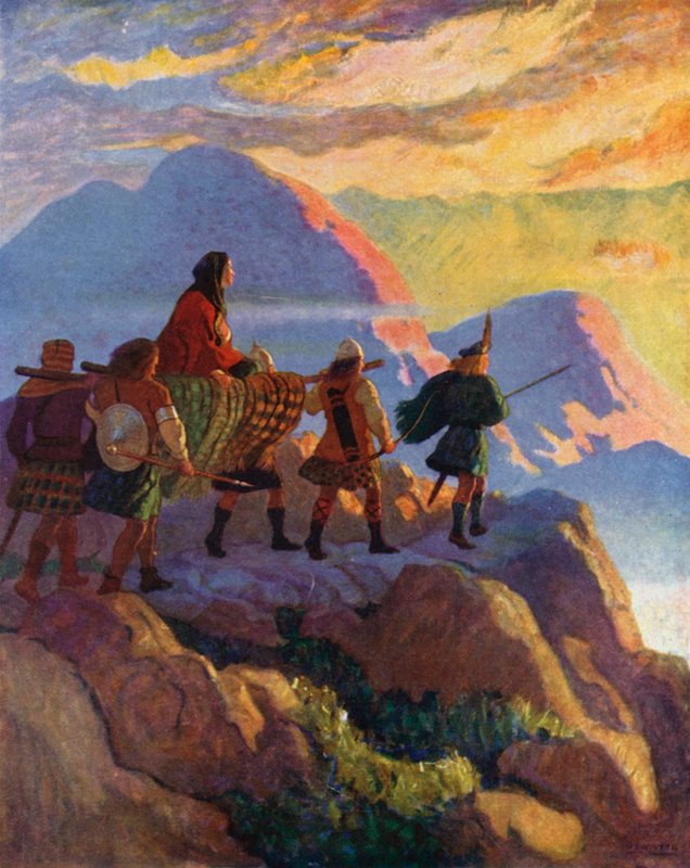Helen leereszkedik a Kövek völgyén alkotó: Newell Convers Wyeth