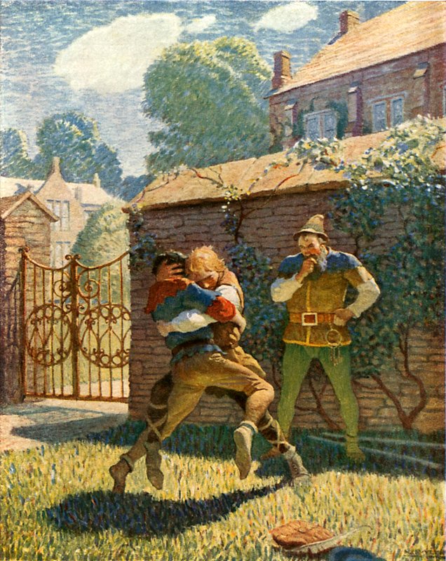 A kis John a Gamewellben birkózik alkotó: Newell Convers Wyeth