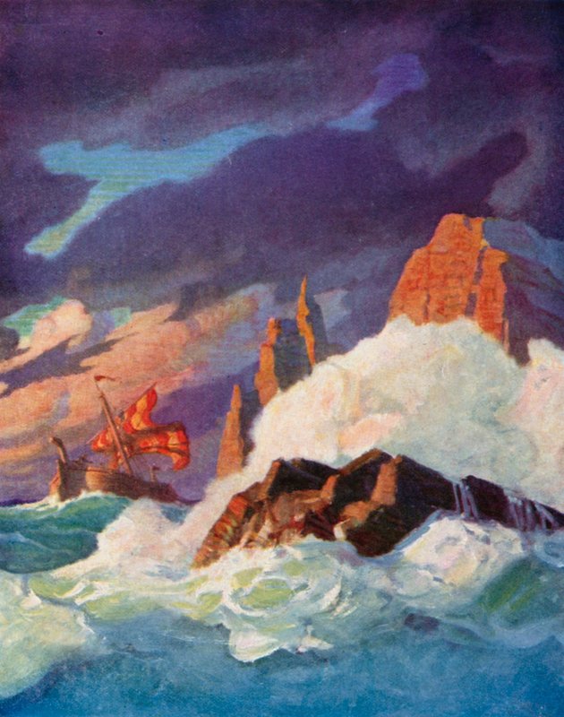 A vihar Clyde kikötőjében alkotó: Newell Convers Wyeth