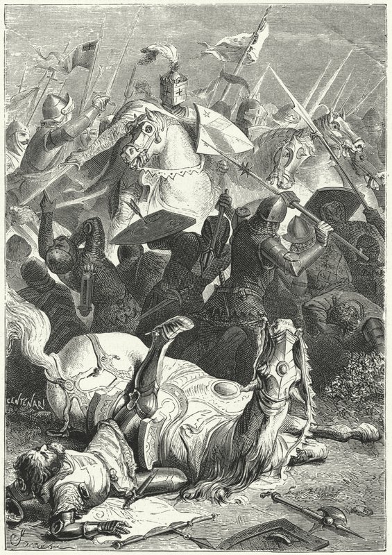A torricellai csatában súlyosan megsebesült Ezzelino III da Romano őrgróf elfogása alkotó: Niccolo Sanesi