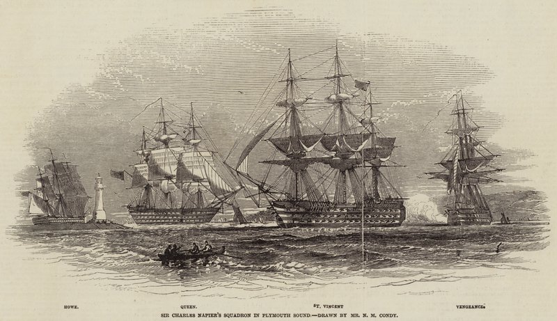 Sir Charles Napier százada Plymouth Soundban alkotó: Nicholas Matthews Condy