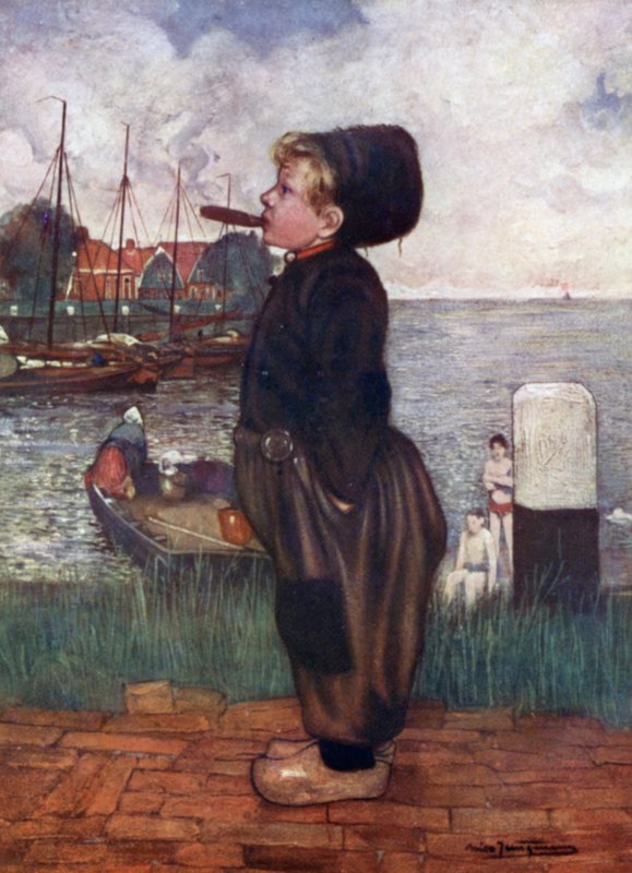 Dohányzó fiú, Volendam alkotó: Nico Jungman