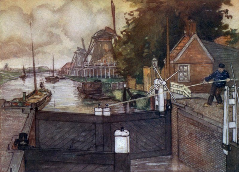 Noordervaldeursluis, Zaandam (színes litó) alkotó: Nico Jungman