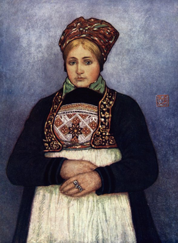 Norvégia: Country Girl, Bergen District (színes litho) alkotó: Nico Jungman