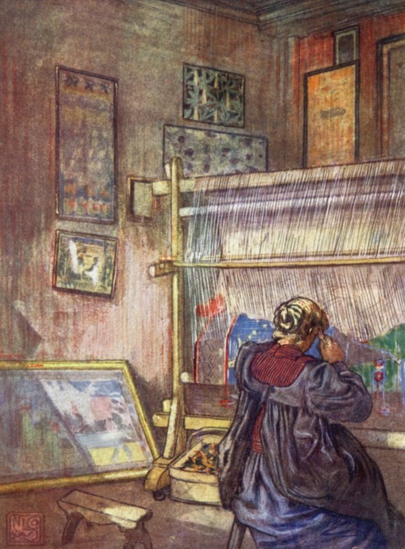 Norvégia: Natív gobelin készítés (színes litho) alkotó: Nico Jungman