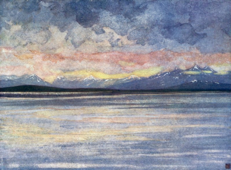 Norvégia: hegyek és fjord, Moldával szemben (színes litó) alkotó: Nico Jungman