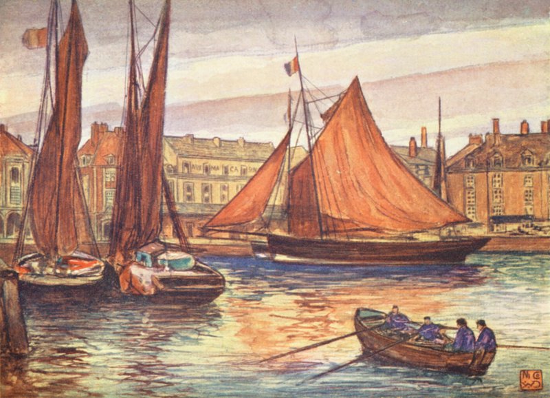 The Quay, Dieppe (színes litográfia) alkotó: Nico Jungmann