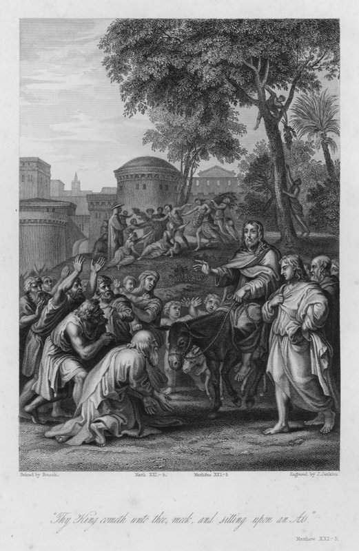 Krisztus belépése Jeruzsálembe, XXI. Máté, 5 (metszet) alkotó: Nicolas (after) Poussin