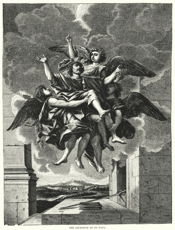 Szent Pál mennybemenetele (metszet) alkotó: Nicolas (after) Poussin