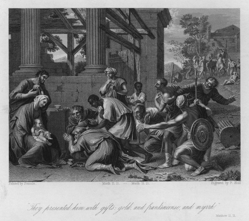 A bölcsek felajánlása, Máté II alkotó: Nicolas (after) Poussin