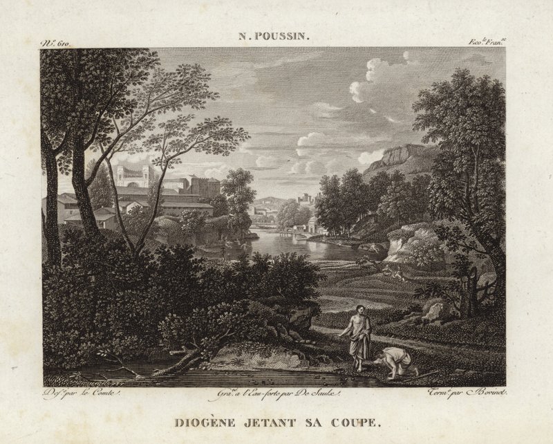 Diogenes dobja a kupát alkotó: Nicolas Poussin