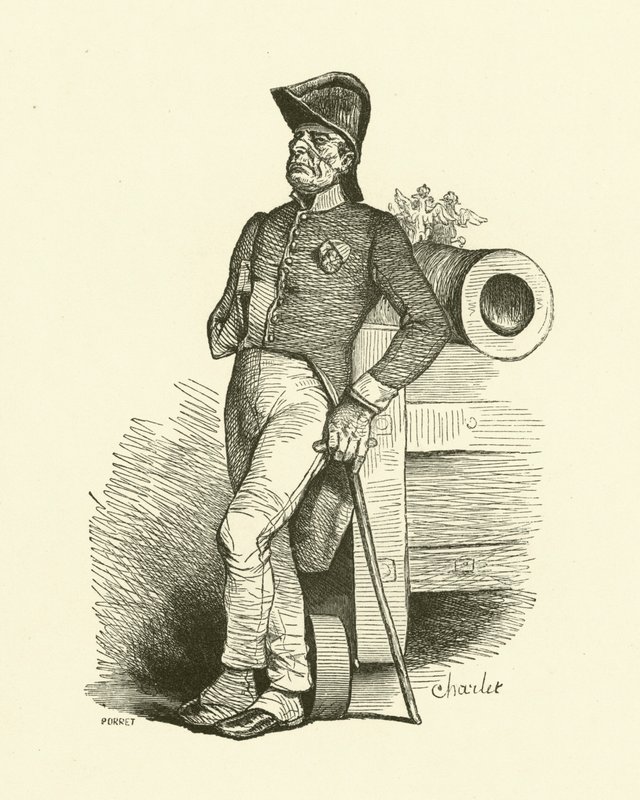 A nyugdíjas (metszet) alkotó: Nicolas Toussaint (after) Charlet
